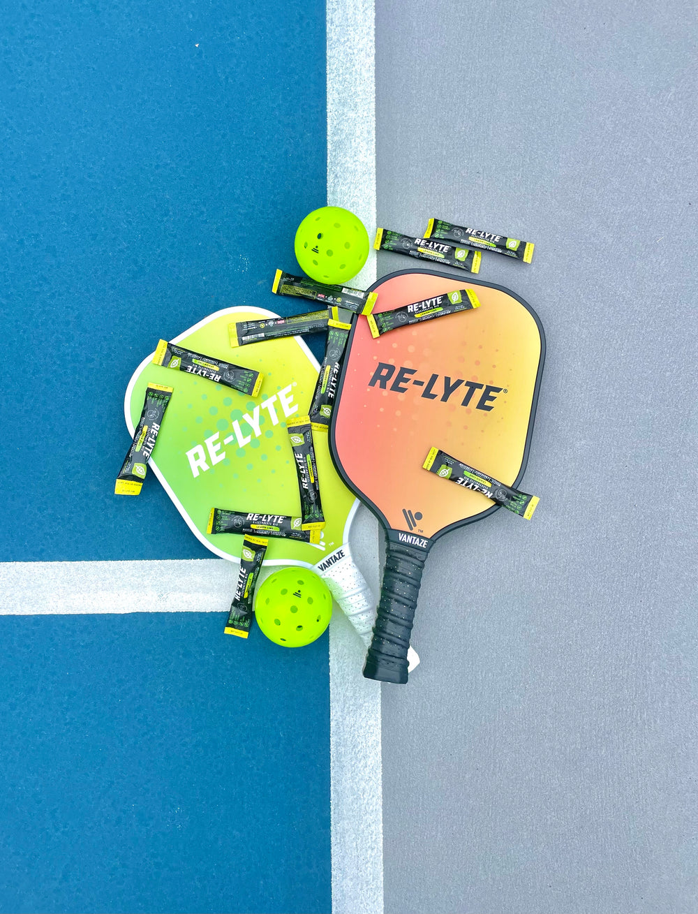 Custom Re-Lyte pickleball paddle made by Vantaze for a wellness and hydration brand project