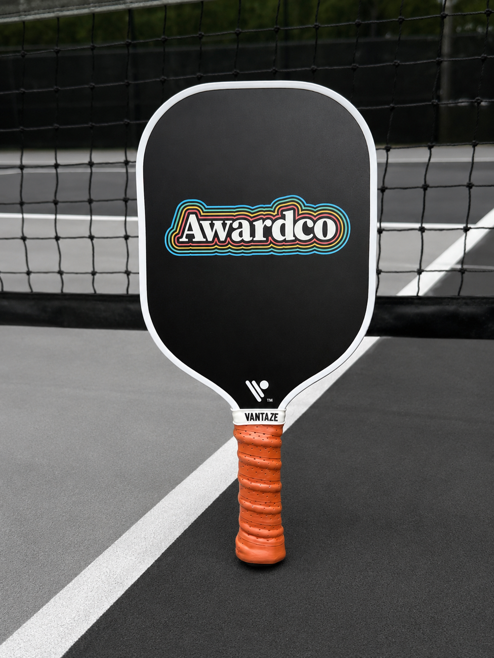 Custom Awardco pickleball paddle made by Vantaze for an employee recognition brand project