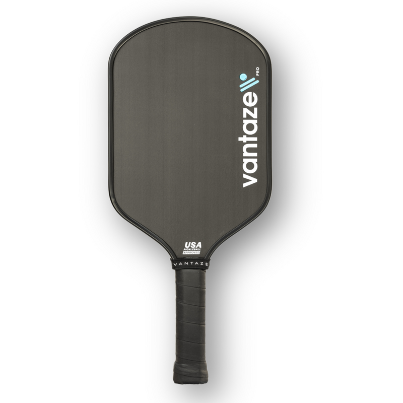 Vantaze Pro raw carbon fiber pickleball paddle front view