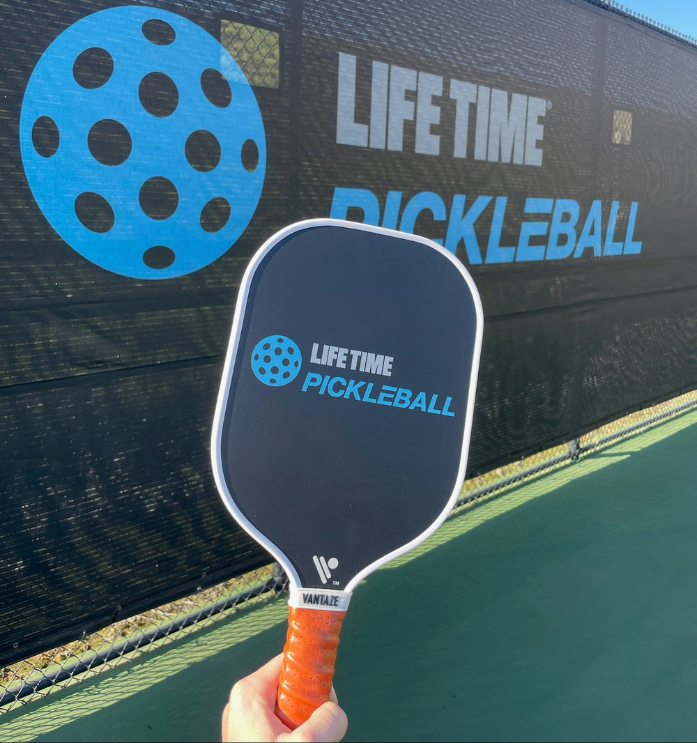 Custom Life Time Fitness pickleball paddle made by Vantaze for a premium pickleball audience project