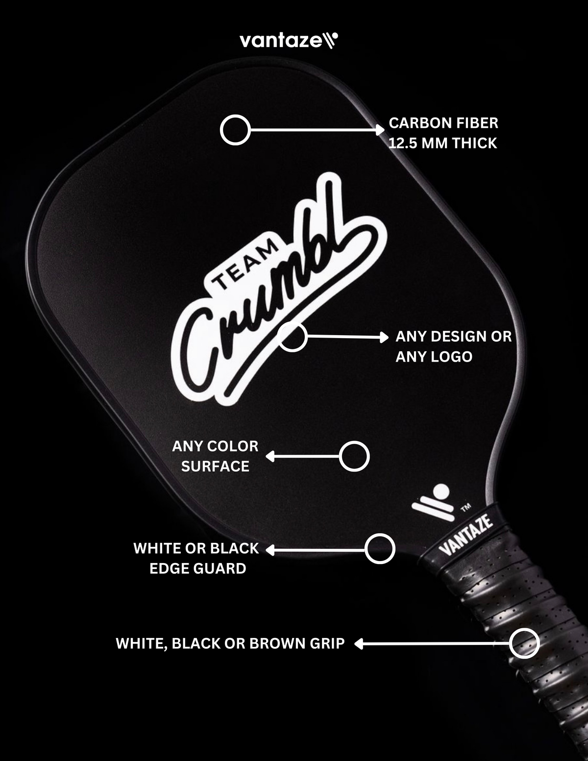 Vantaze custom pickleball paddle build studio